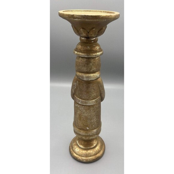 Victorian 3 Set Gold Antiqued Gilded Candleholders Christmas Angel Santa Snowman - Picture 4 of 16